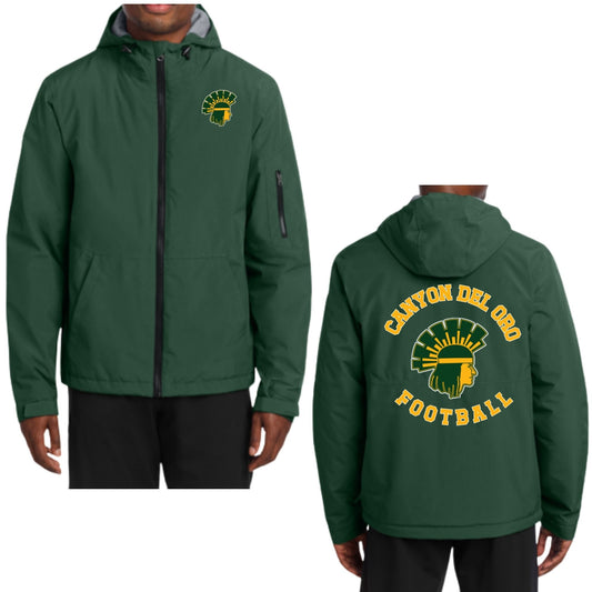CDO Football Waterproof Insulated Jacket in Black or Green
