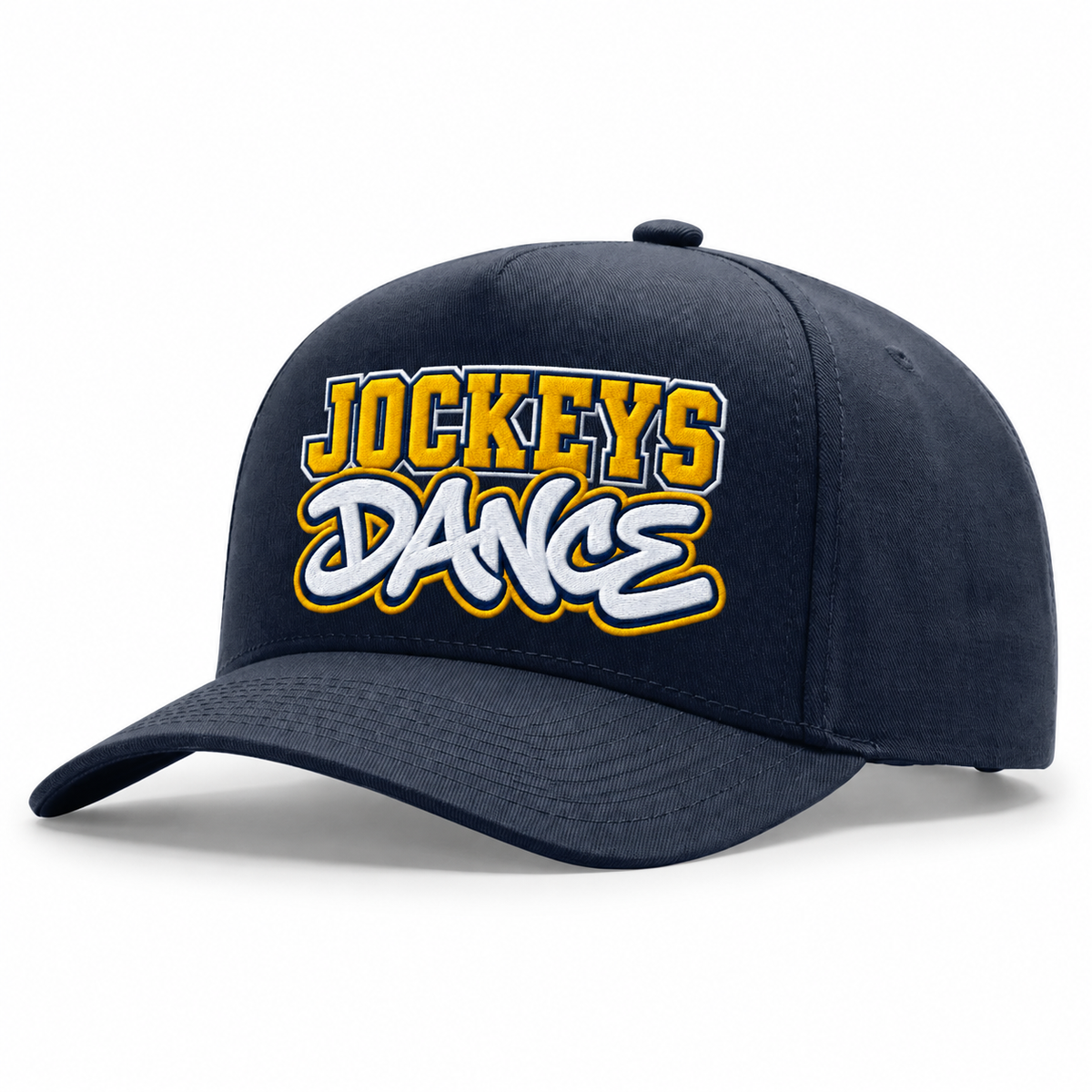 Jockeys Dance embroidered Richardson 323FPC Navy adjustable five-panel hat
