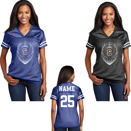 Sahuarita Mustangs 2025 Football Customized Women's Cut Jersey with Player Name and # on Back