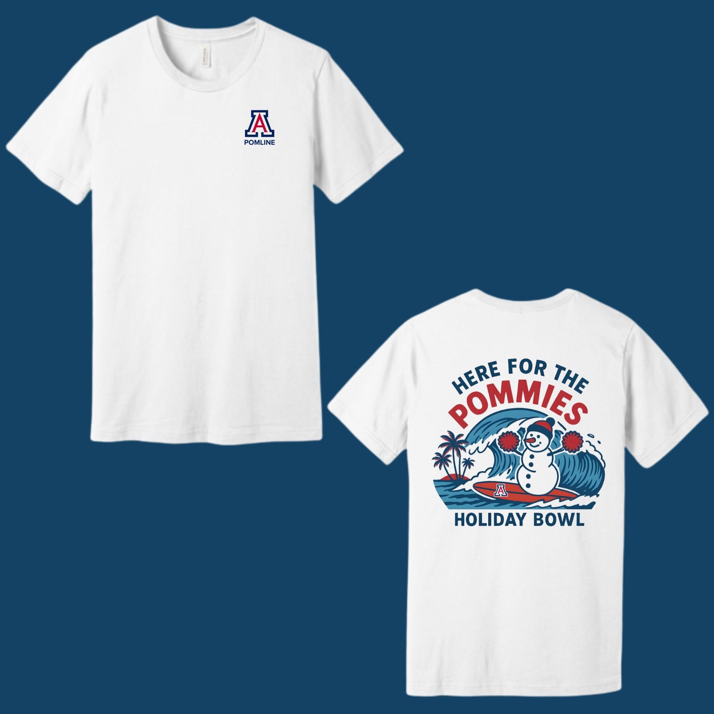 Arizona Pomline Holiday Bowl Short or Longsleeve Cotton or Dri-fit T-Shirts