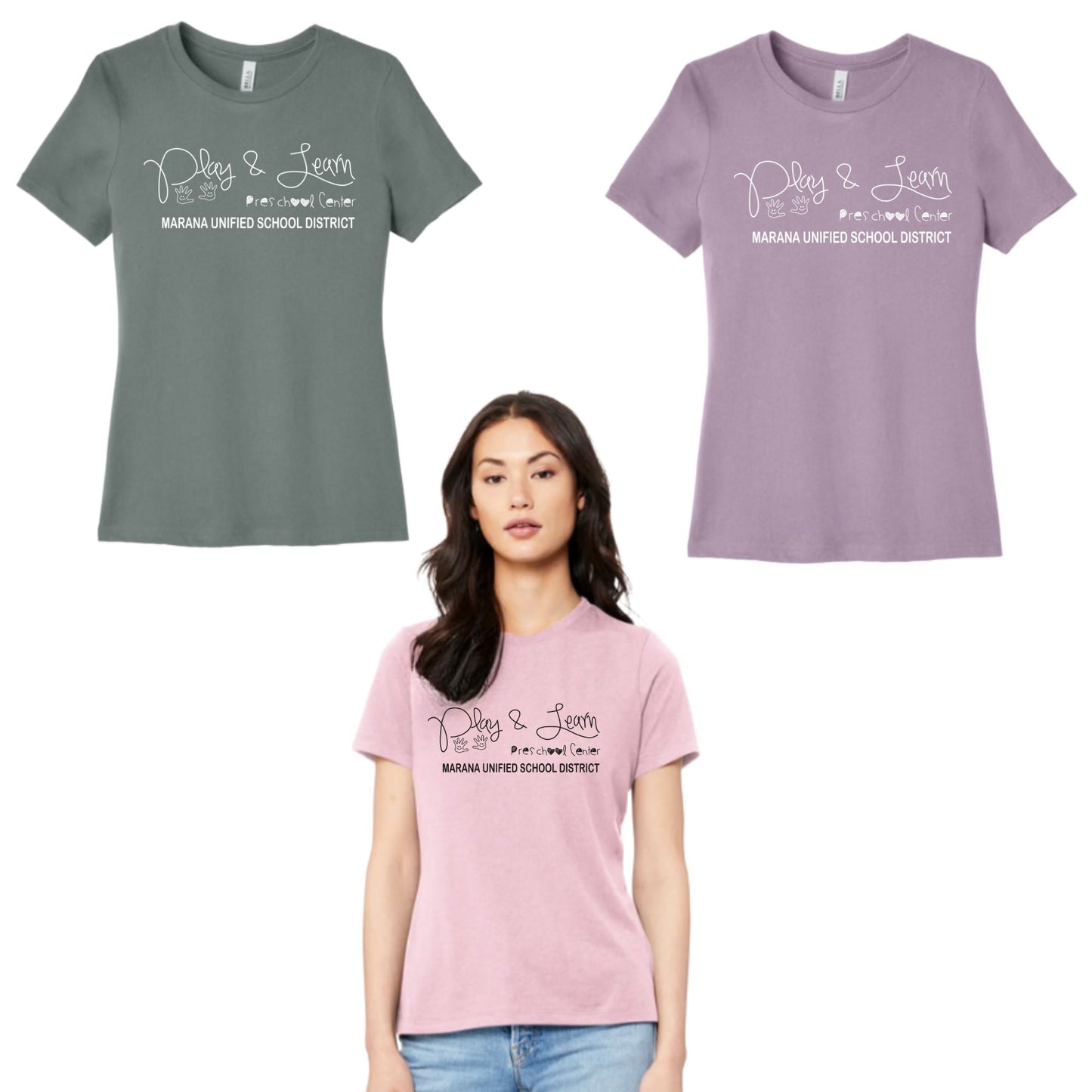 PAL Play & Learn Preschool Bella Canvas WOMENS T-Shirt, different color options to choose from in dropdowns