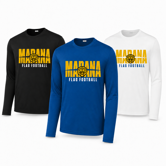 Marana Tigers Flag Football Sport-Tek ST420LS Long Sleeve Performance Tee