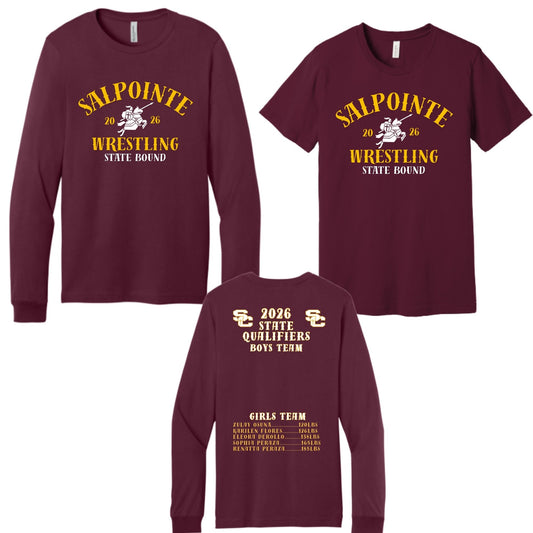 Salpointe Catholic Wrestling 2026 State Bound Cotton Bella Canvas Long or Short Sleeve T-shirt