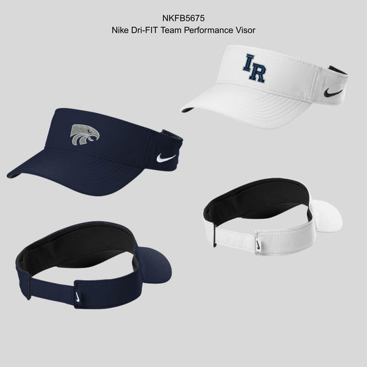 Ironwood Ridge Football Embroidered Nike Visor in Navy or White