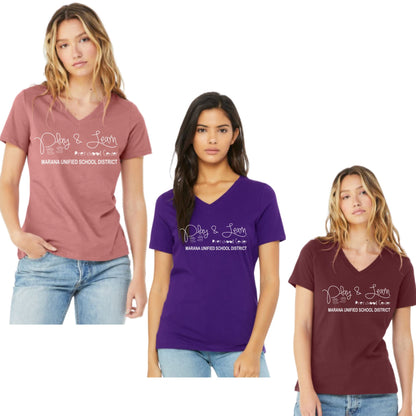 PAL Play & Learn Preschool Bella Canvas WOMENS V-Neck T-Shirt