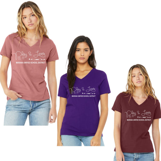 PAL Play & Learn Preschool Bella Canvas WOMENS V-Neck T-Shirt