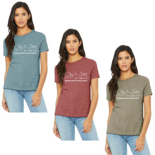 PAL Play & Learn Preschool Bella Canvas WOMEN'S HEATHER T-Shirt, different color options to choose from