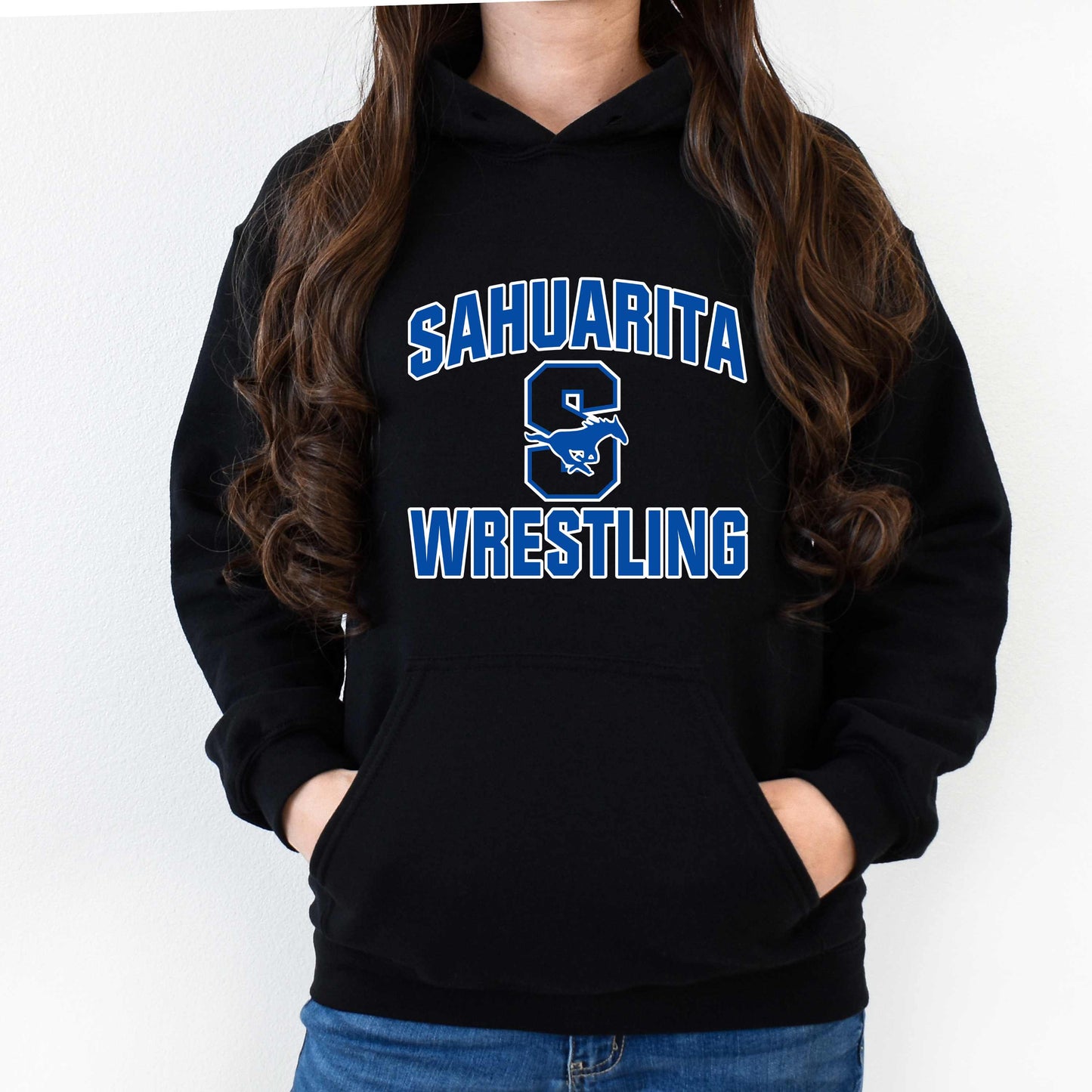 Sahuarita Mustangs Wrestling 2024-25 Hoodie or Crewneck Sweatshirt Unisex and Youth Sizes