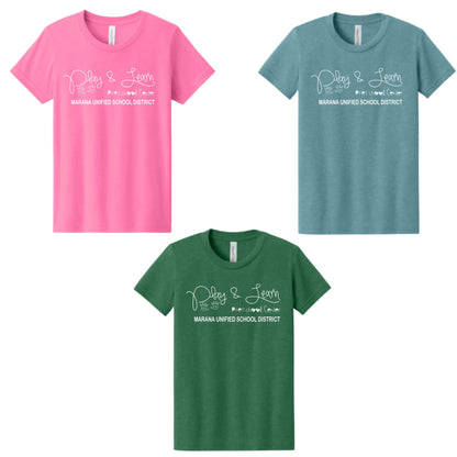 PAL Play & Learn Preschool Bella Canvas YOUTH HEATHER T-Shirt, different color options to choose from